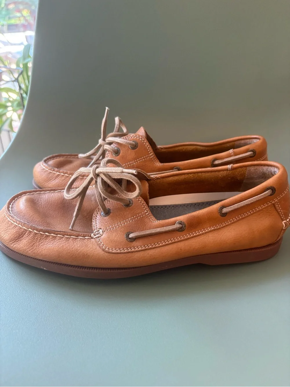 G.H. Bass & Co. Men’s Brown Leather Boat Shoes Sz 10